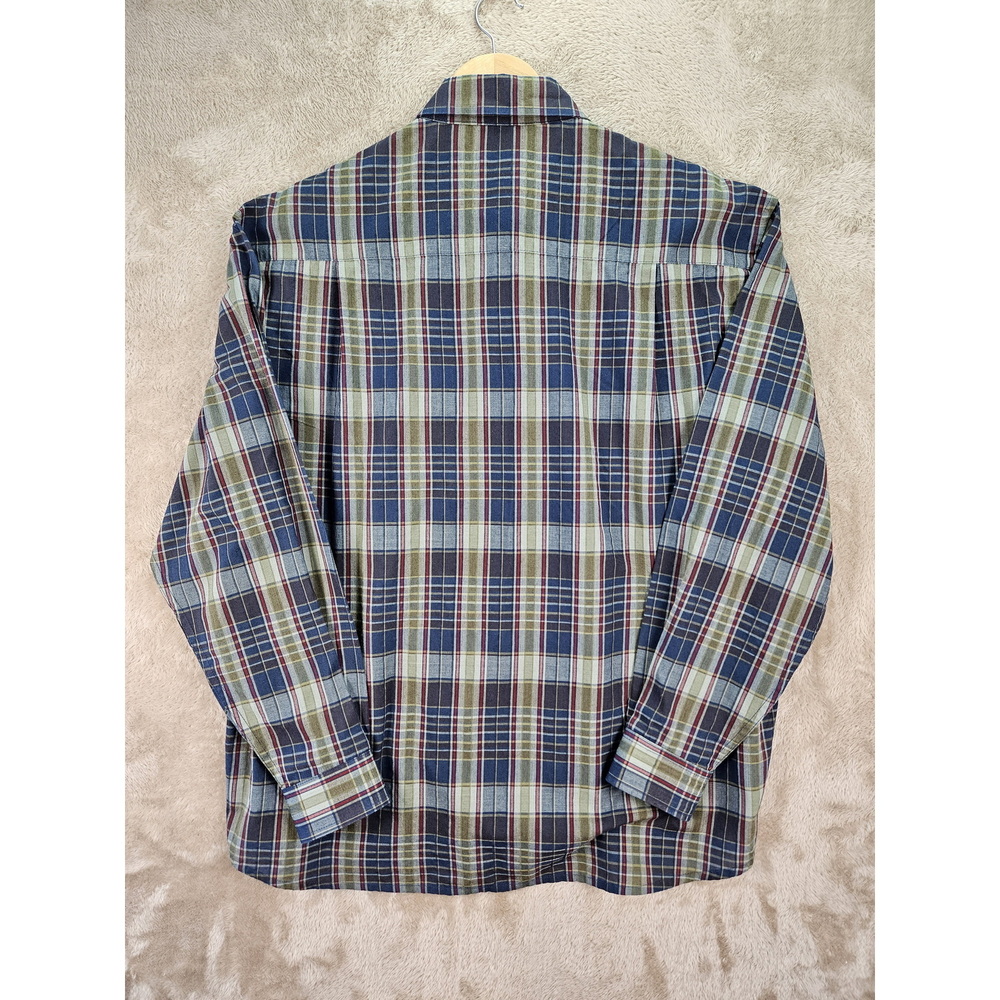 Tilley CoolMax Shirt Button-down Blue Green Red Multicolor Plaid Men's Size L - Picture 9 of 10